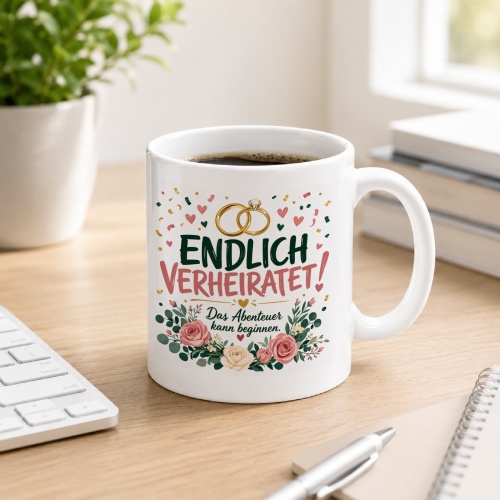 Tasse »Endlich verheiratet!«