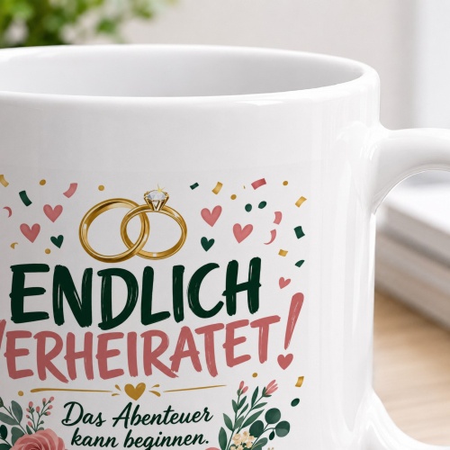 Tasse »Endlich verheiratet!«