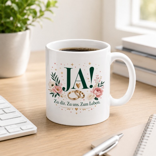 Tasse »Ja! Zu dir. Zu uns. Zum Leben.«