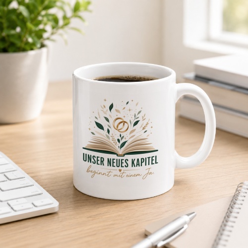 Tasse »Unser neues Kapitel beginnt mit einem Ja«