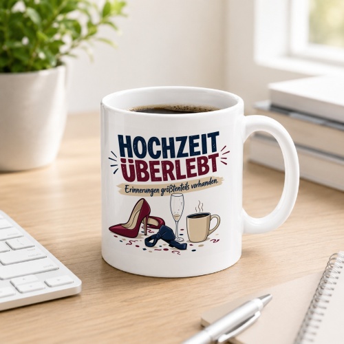 Tasse »Hochzeit überlebt«