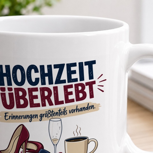 Tasse »Hochzeit überlebt«