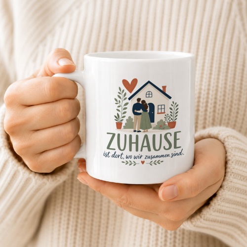 Tasse »Zuhause ist dort, wo wir zusammen sind«