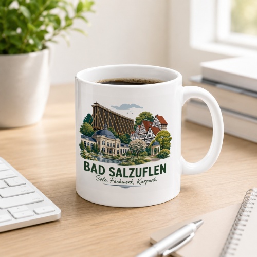 Tasse »Bad Salzuflen – Sole, Fachwerk, Kurpark«