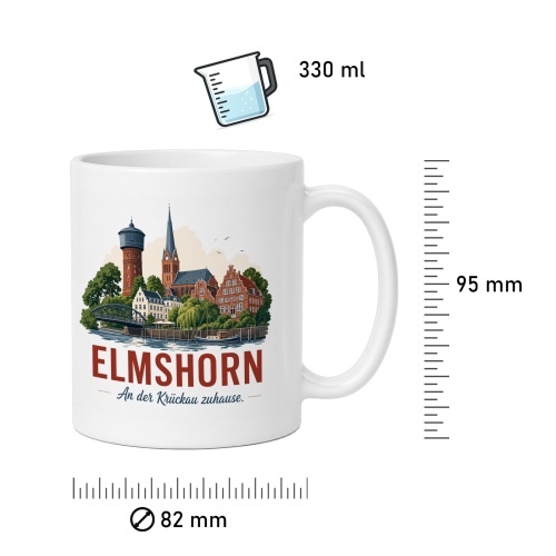 Tasse »Elmshorn – An der Krückau zuhause«