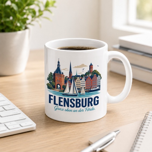 Tasse »Flensburg – Ganz oben an der...
