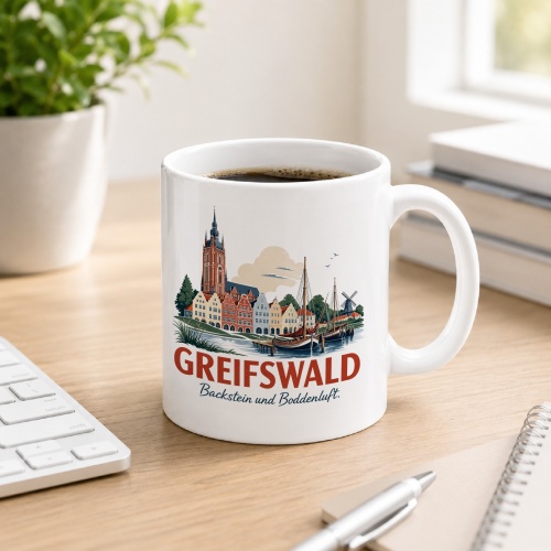 Tasse »Greifswald – Backstein und Boddenluft«
