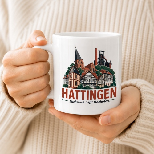 Tasse »Hattingen – Fachwerk trifft Hochofen«