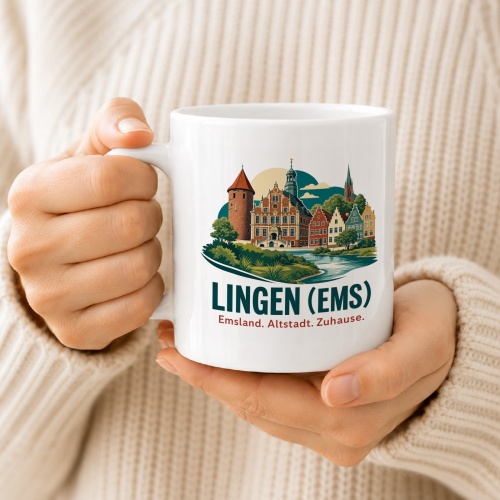 Tasse »Lingen (Ems) – Altstadt. Zuhause.«