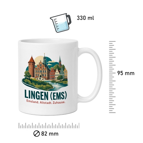 Tasse »Lingen (Ems) – Altstadt. Zuhause.«