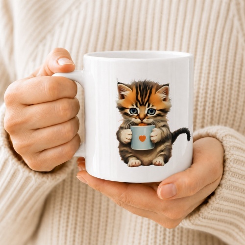 Tasse »Süßes Kätzchen mit Herz-Tasse«