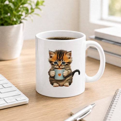 Tasse »Süßes Kätzchen mit Herz-Tasse«