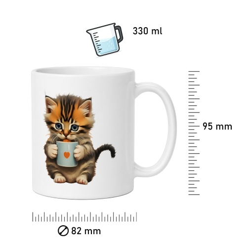 Tasse »Süßes Kätzchen mit Herz-Tasse«