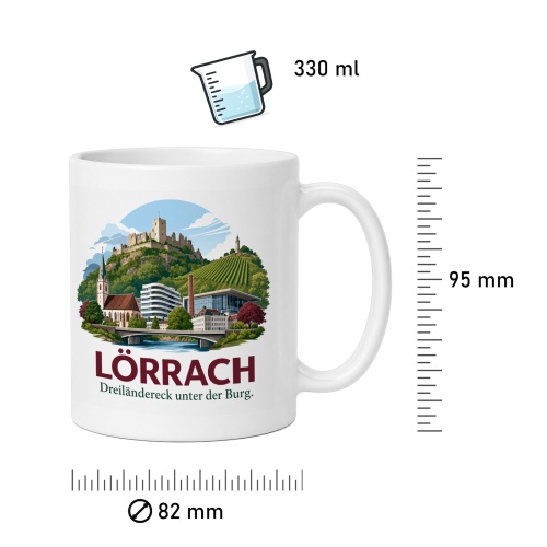 Tasse »Lörrach – Dreiländereck unter der Burg«