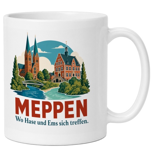 Tasse »Meppen – Wo Hase und Ems sich...