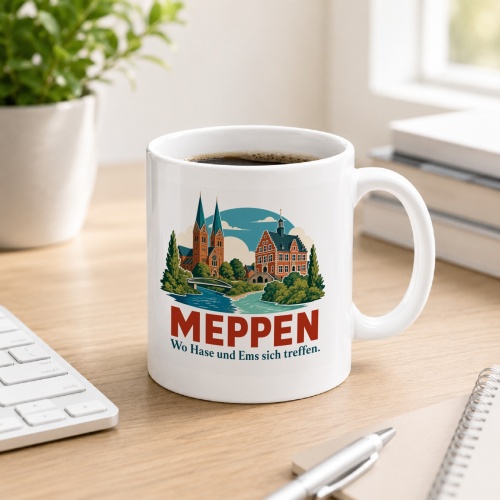 Tasse »Meppen – Wo Hase und Ems sich...