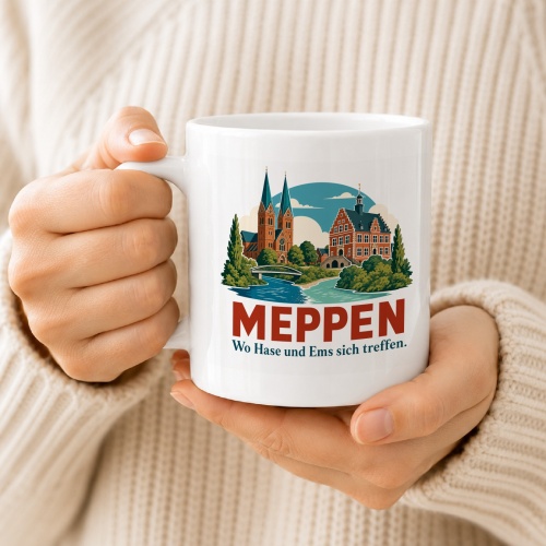 Tasse »Meppen – Wo Hase und Ems sich treffen«