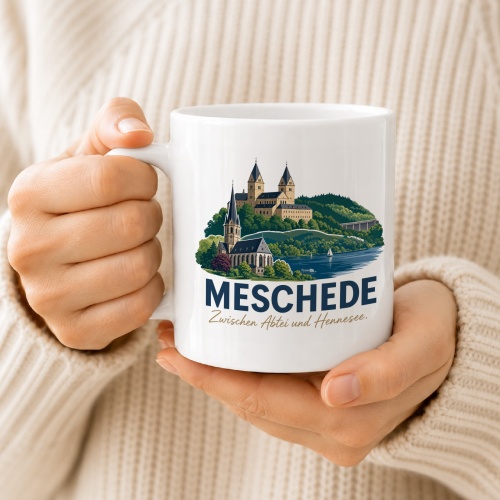 Tasse »Meschede – Zwischen Abtei und Hennesee«