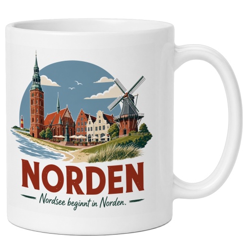 Tasse »Norden – Nordsee beginnt in Norden«