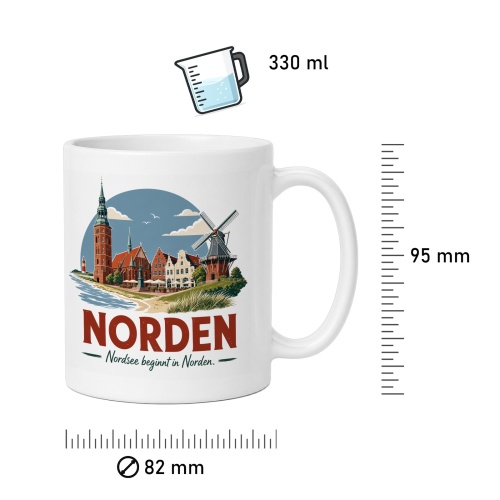 Tasse »Norden – Nordsee beginnt in Norden«