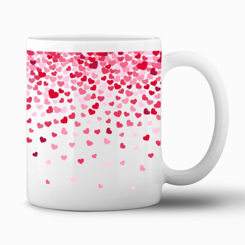 Tasse »Herzregen – rote & pinke...