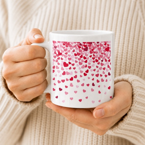 Tasse »Herzregen – rote & pinke Herzen«