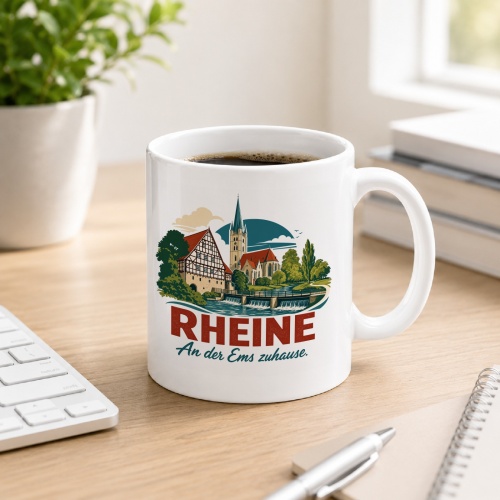 Tasse »Rheine – An der Ems zuhause.«