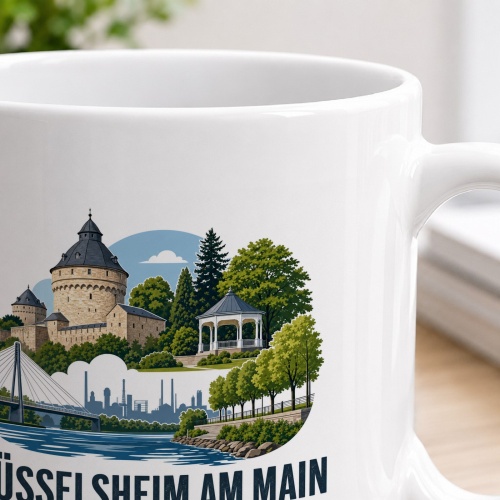 Tasse »Rüsselsheim am Main – Am Main zuhause.«