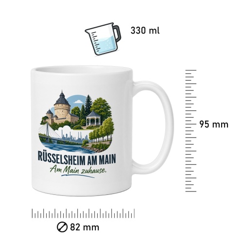 Tasse »Rüsselsheim am Main – Am Main zuhause.«