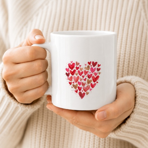 Tasse »Herz aus Aquarell-Herzen«