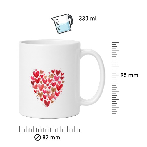 Tasse »Herz aus Aquarell-Herzen«