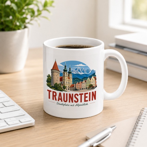 Tasse »Traunstein – Stadtplatz mit...