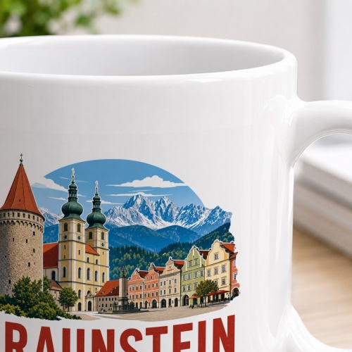 Tasse »Traunstein – Stadtplatz mit Alpenblick«