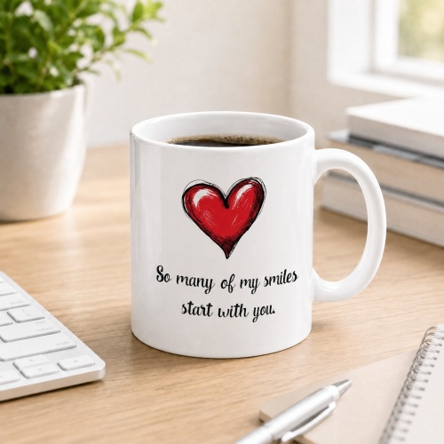 Tasse »So many of my smiles start with you.«