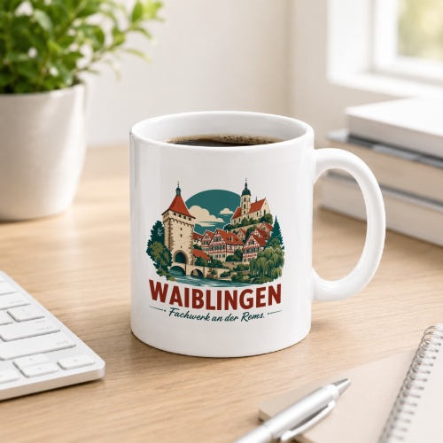 Tasse »Waiblingen – Fachwerk an der Rems«