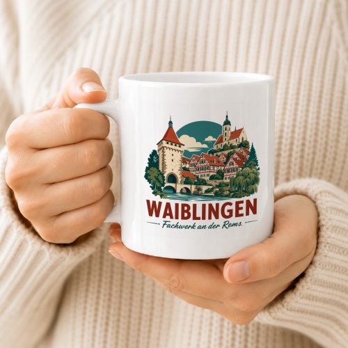 Tasse »Waiblingen – Fachwerk an der Rems«