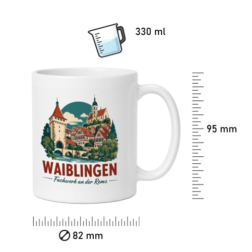 Tasse »Waiblingen – Fachwerk an der Rems«