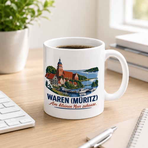Tasse »Waren (Müritz) – Am kleinen Meer zuhause«