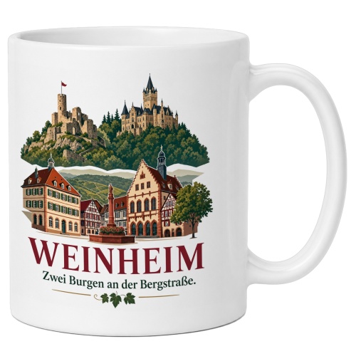 Tasse »Weinheim – Zwei Burgen an der...