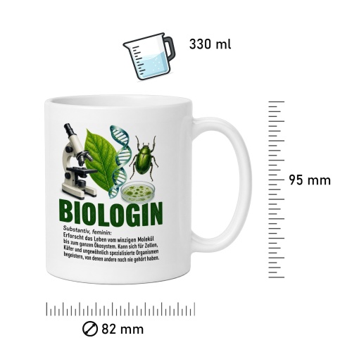 Tasse »Biologin – Erforscht das Leben«