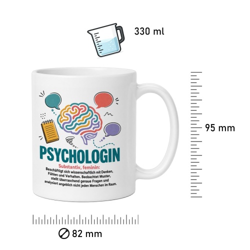 Tasse »Psychologin – Substantiv, feminin«