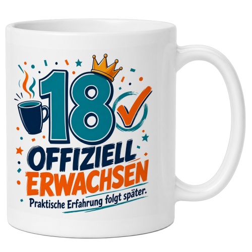 Tasse »18 offiziell erwachsen«