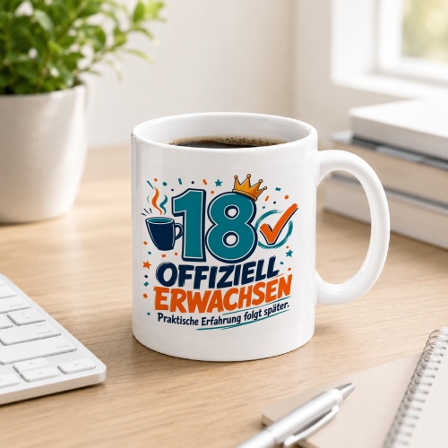 Tasse »18 offiziell erwachsen«
