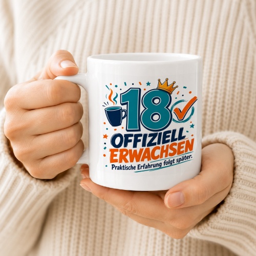 Tasse »18 offiziell erwachsen«