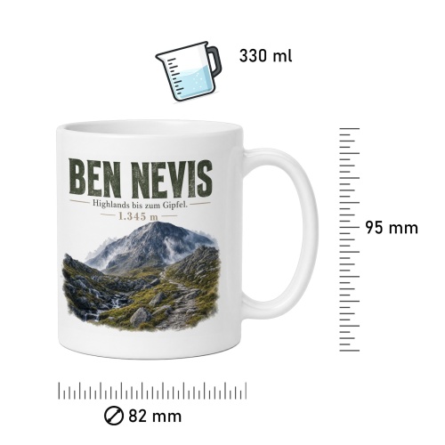 Tasse »Ben Nevis Highlands bis zum Gipfel. 1.345 m«