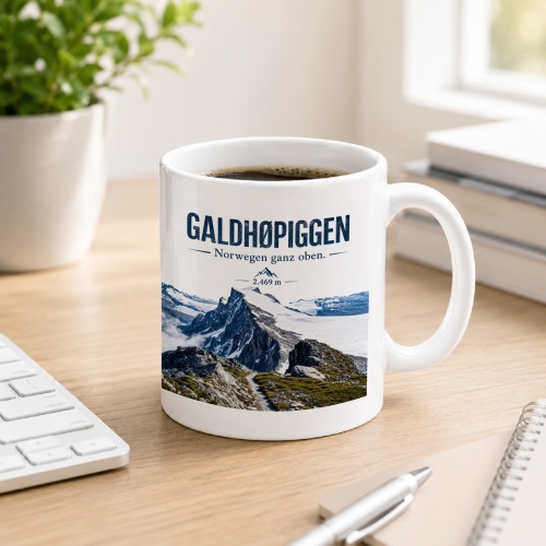 Tasse »Galdhøpiggen Norwegen ganz oben....