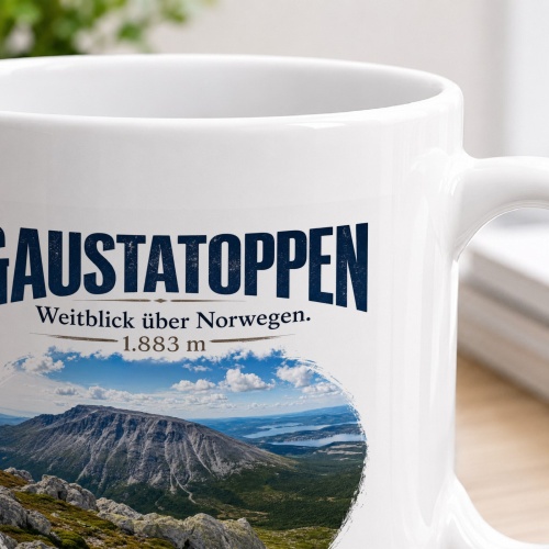 Tasse »Gaustatoppen Weitblick über Norwegen. 1.883 m«