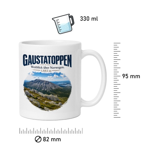 Tasse »Gaustatoppen Weitblick über Norwegen. 1.883 m«