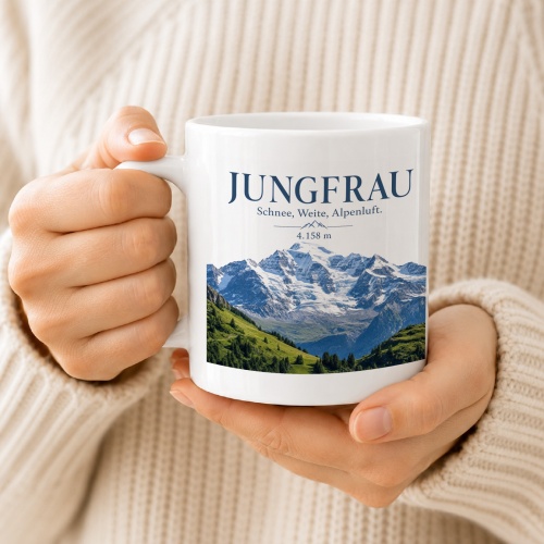 Tasse »Jungfrau Schnee, Weite, Alpenluft. 4.158 m«