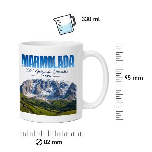 Tasse »Marmolada Die Königin der Dolomiten. 3.343 m«